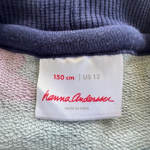 Hanna Andersson Girl's Navy Floral French Terry Sweatshirt VGUC 12 - Picture 4 of 5
